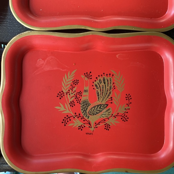 ✨ Vintage Maxey Peacock Tin Trays✨ - Picture 10 of 16